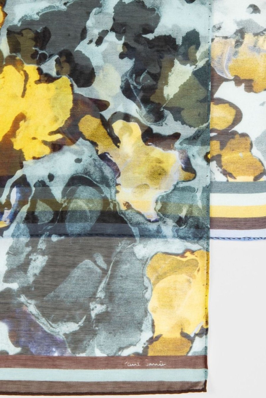 Accessories Paul Smith | Marble Silk Blend Scarf - Blue