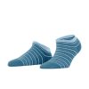 Accessories Falke | Stripe Shimmer Sneaker Socks - Ink Blue