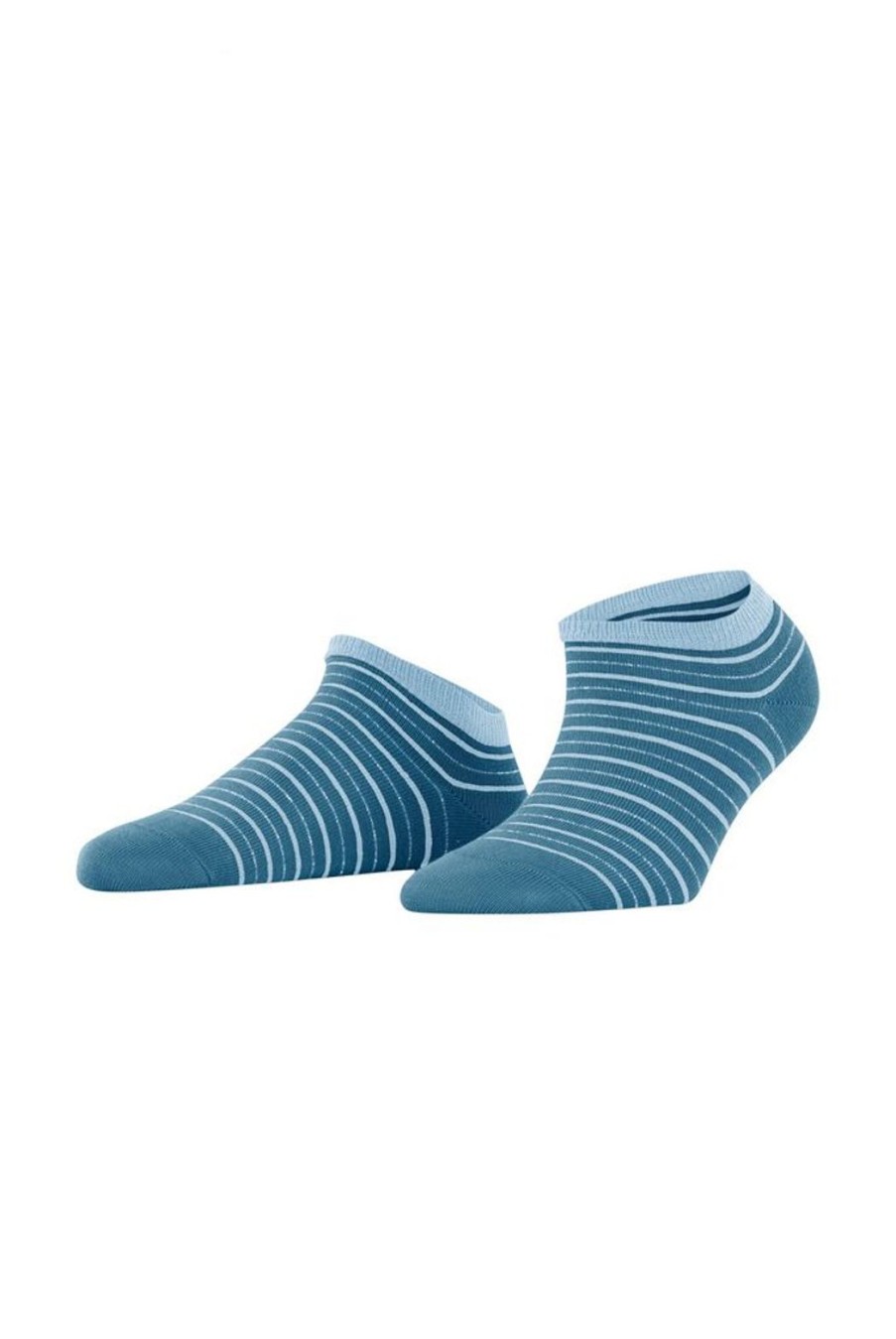 Accessories Falke | Stripe Shimmer Sneaker Socks - Ink Blue