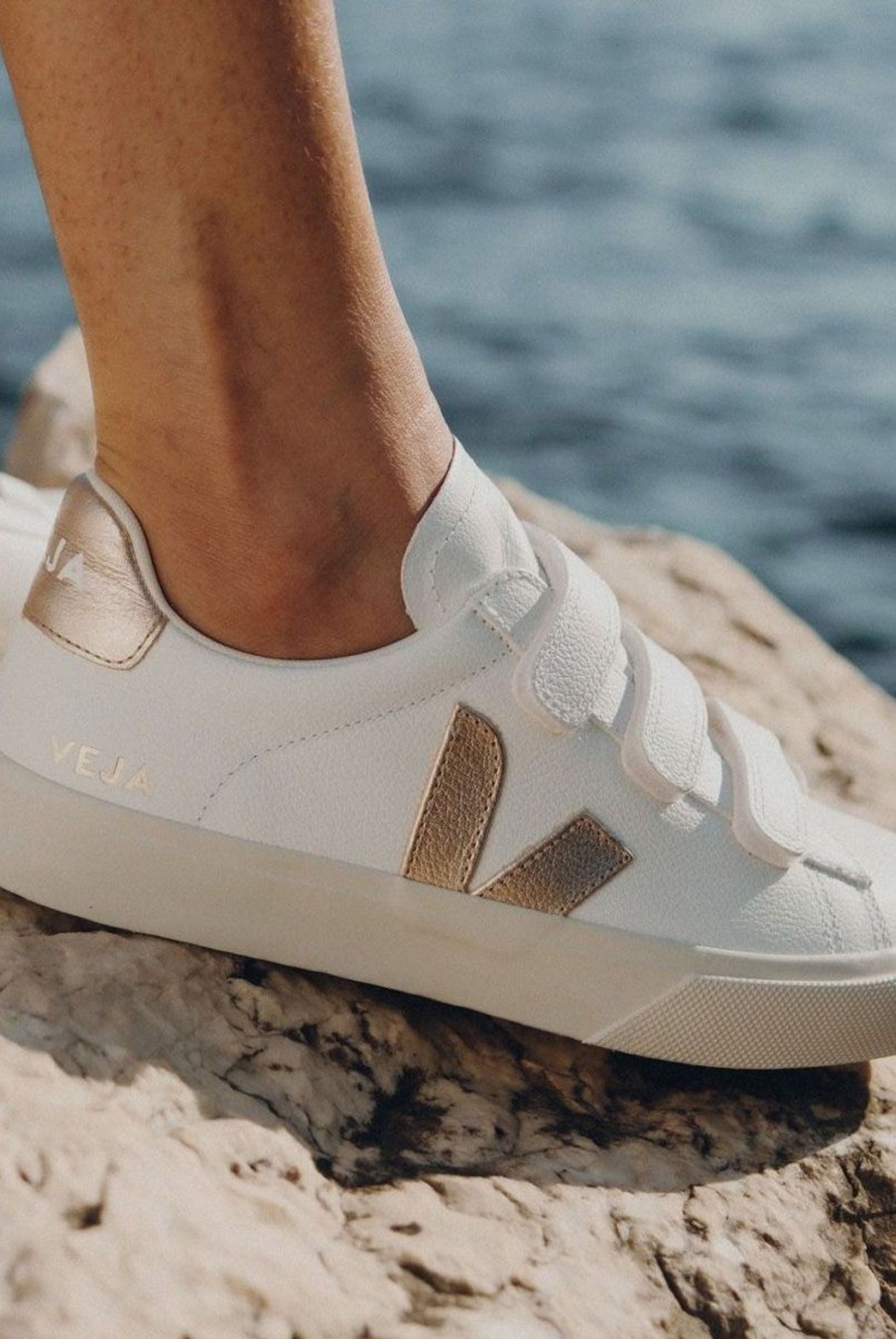 Shoes Veja | Recife Chrome Free Leather Trainers - White Platine