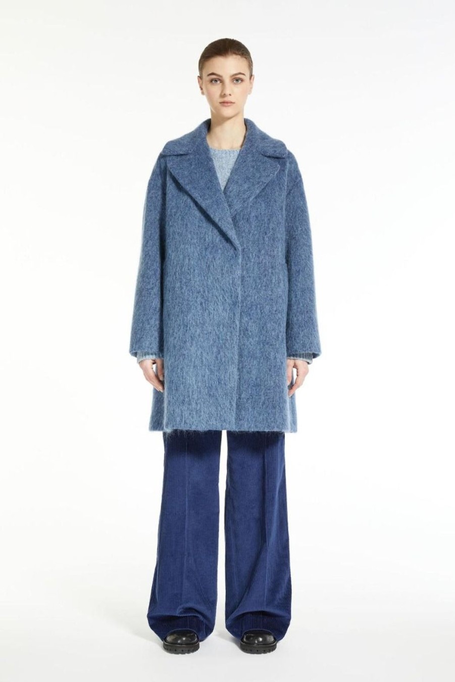 Clothing Weekend MaxMara | Pepli Wool Blend Coat - China Blue