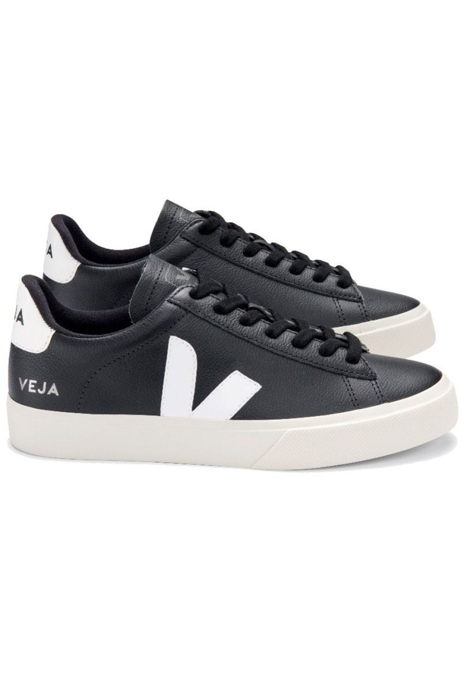 Shoes Veja | Campo Chrome Free Leather Trainers - Black White