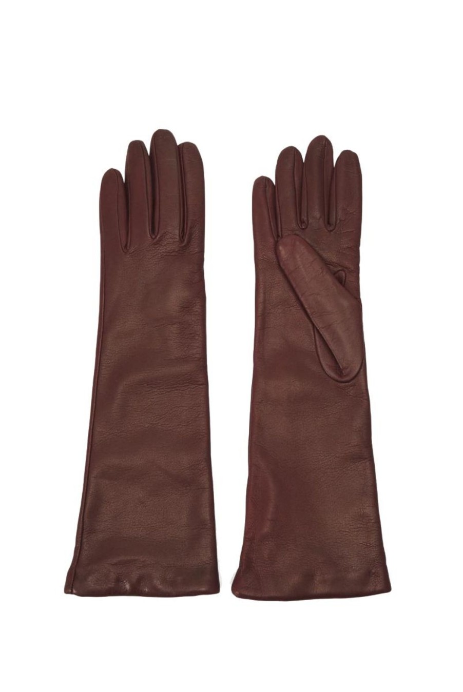 Accessories Weekend MaxMara | Senape Nappa Leather Gloves - Bordeaux