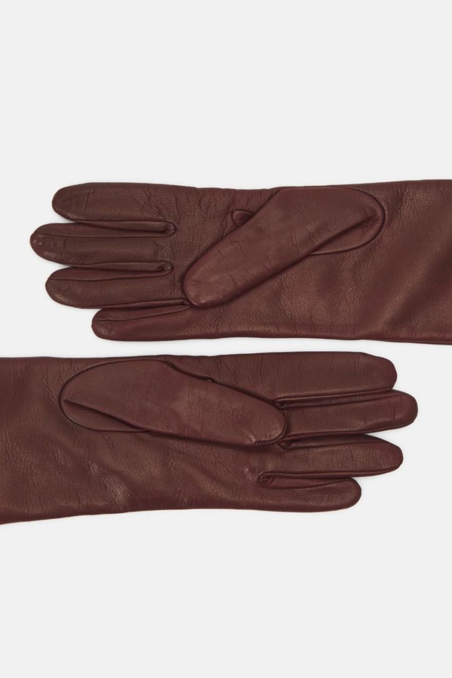 Accessories Weekend MaxMara | Senape Nappa Leather Gloves - Bordeaux