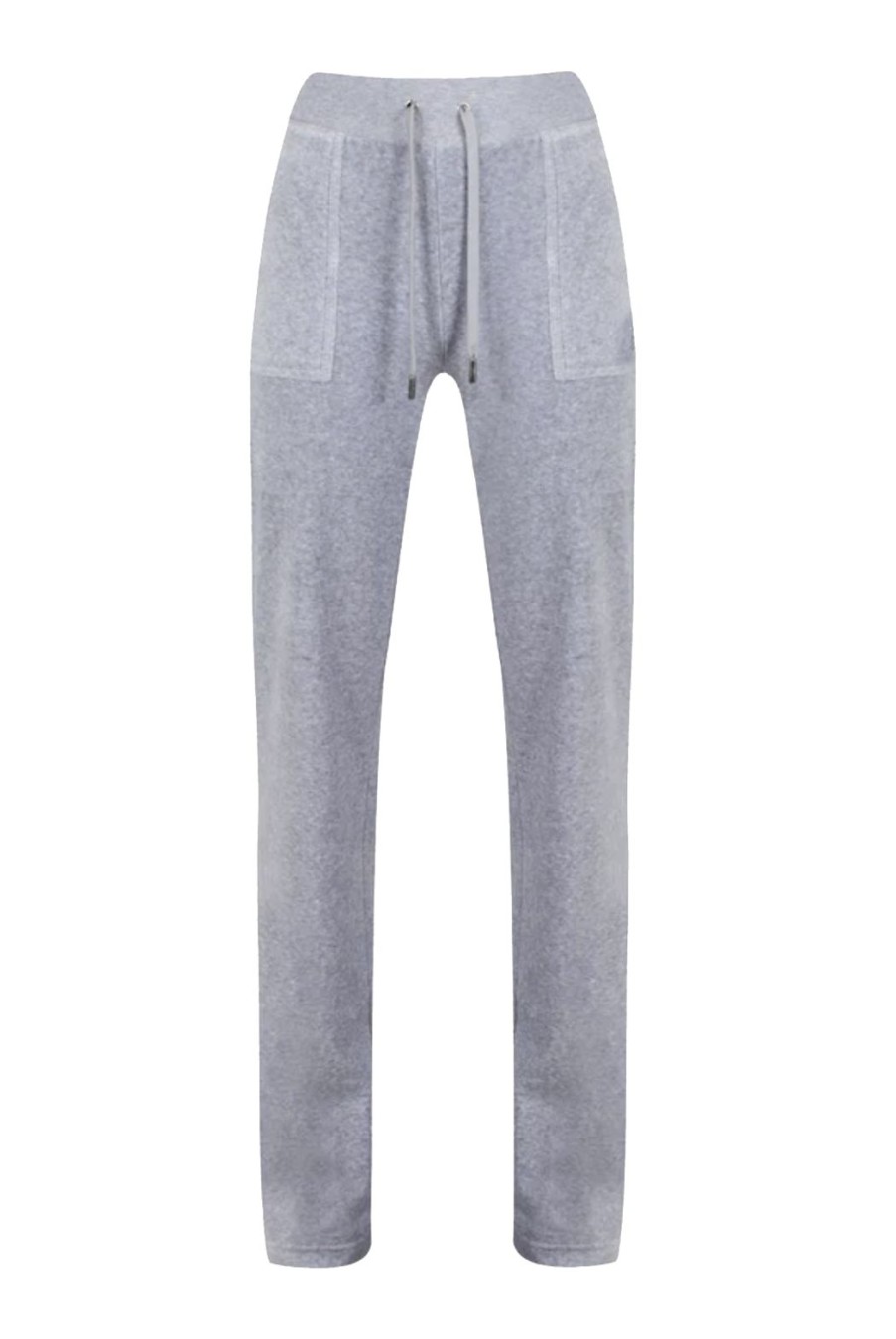 Clothing Juicy Couture | Del Ray Classic Velour Pocketed Bottoms - Silver Marl