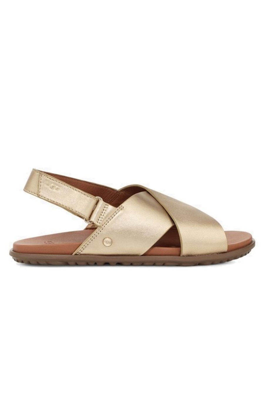 Shoes Ugg | Solivan Slingback Sandal - Pale Gold Metallic