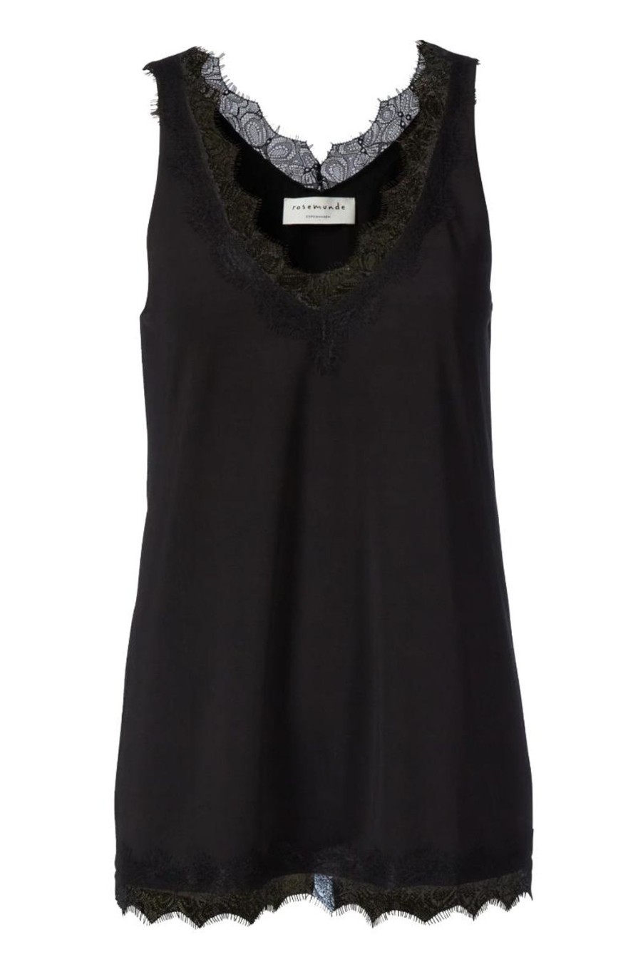 Clothing Rosemunde | Billie V-Neck Lace Top - Black