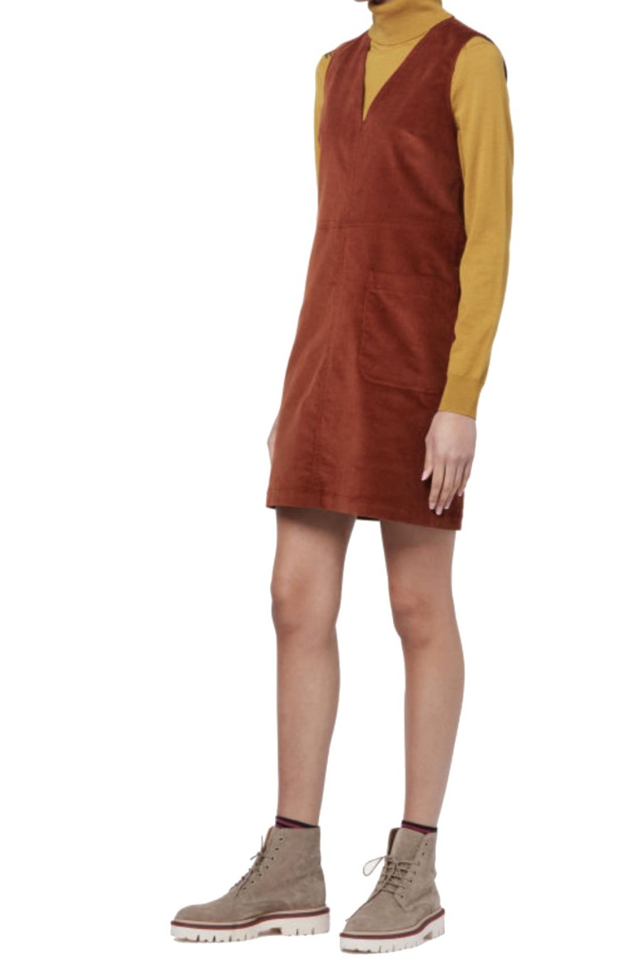 Clothing Paul Smith | Cotton-Stretch Cord Pinafore Dress - Rust