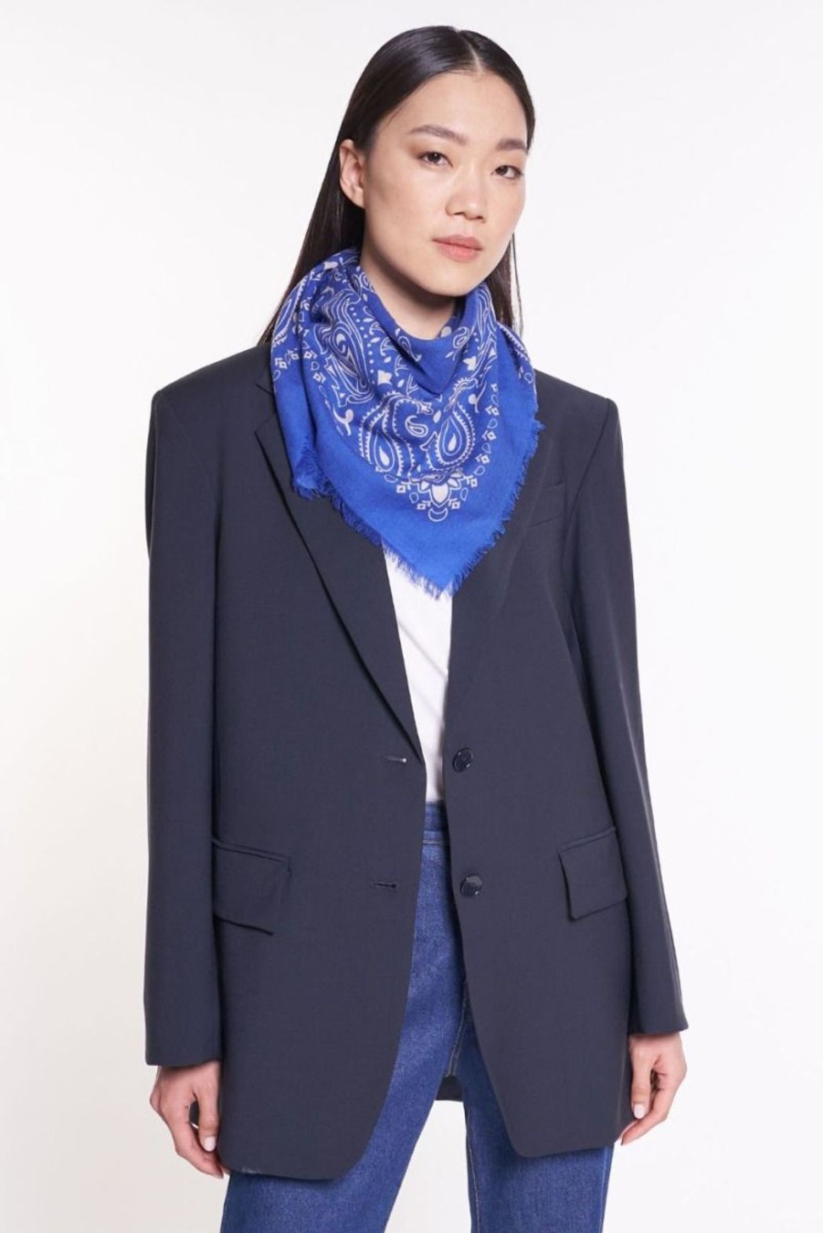 Lifestyle Weekend MaxMara | Bandana Wool Neckerchief - Cornflower