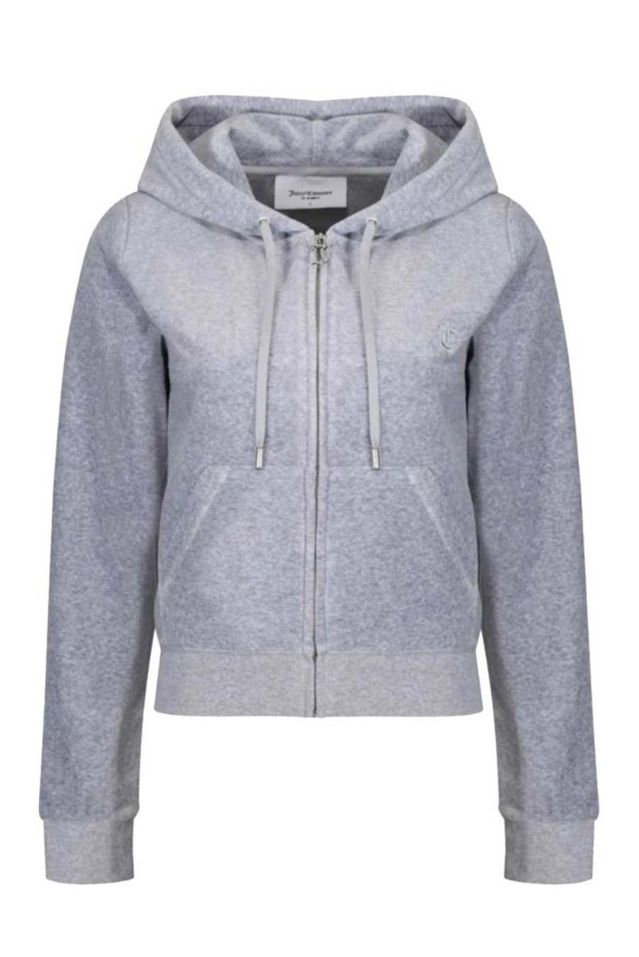 Clothing Juicy Couture | Robertson Classic Velour Hoodie - Silver Marl