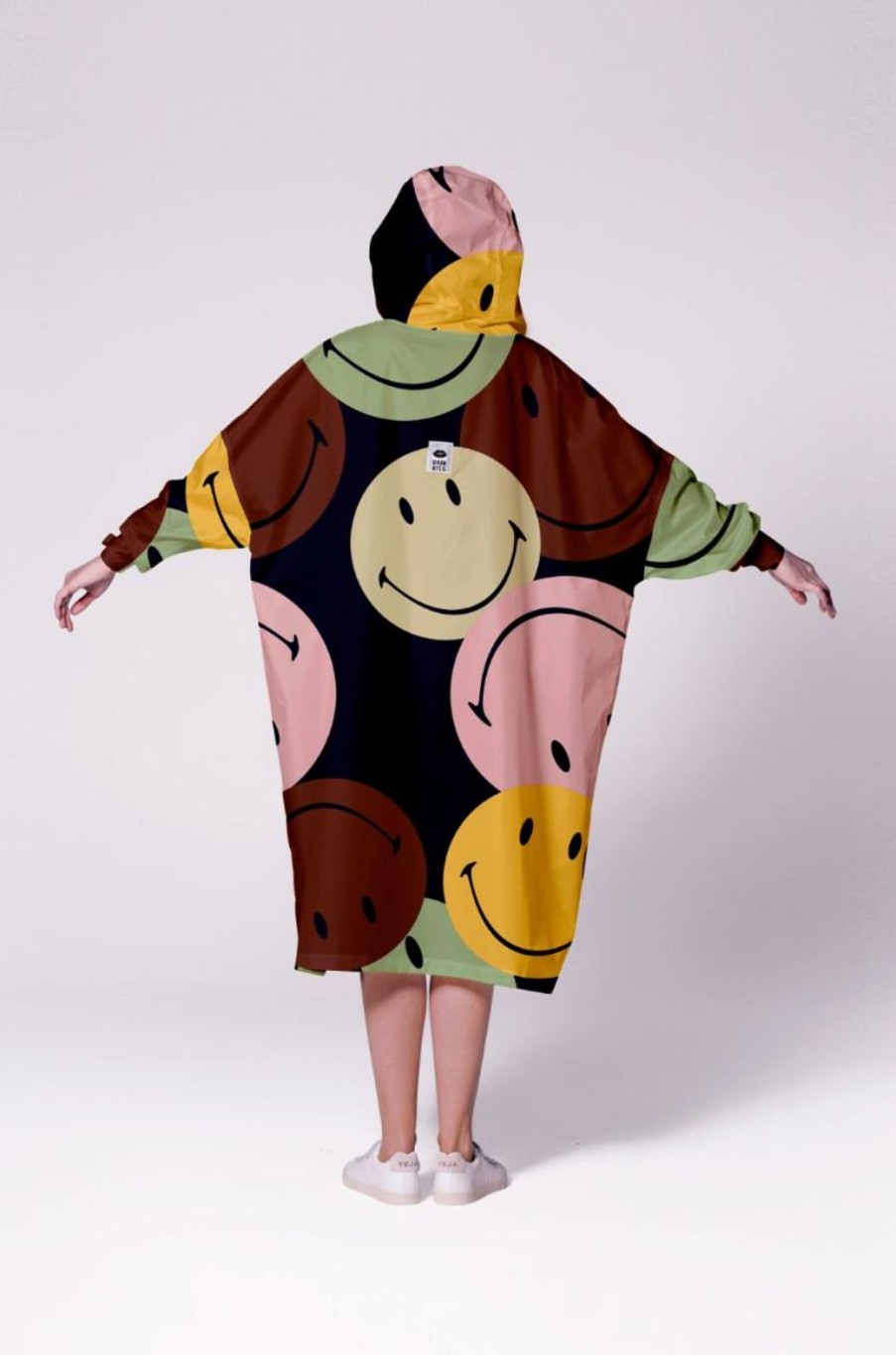 Clothing Rainkiss | Rain Poncho - Retro Smiley