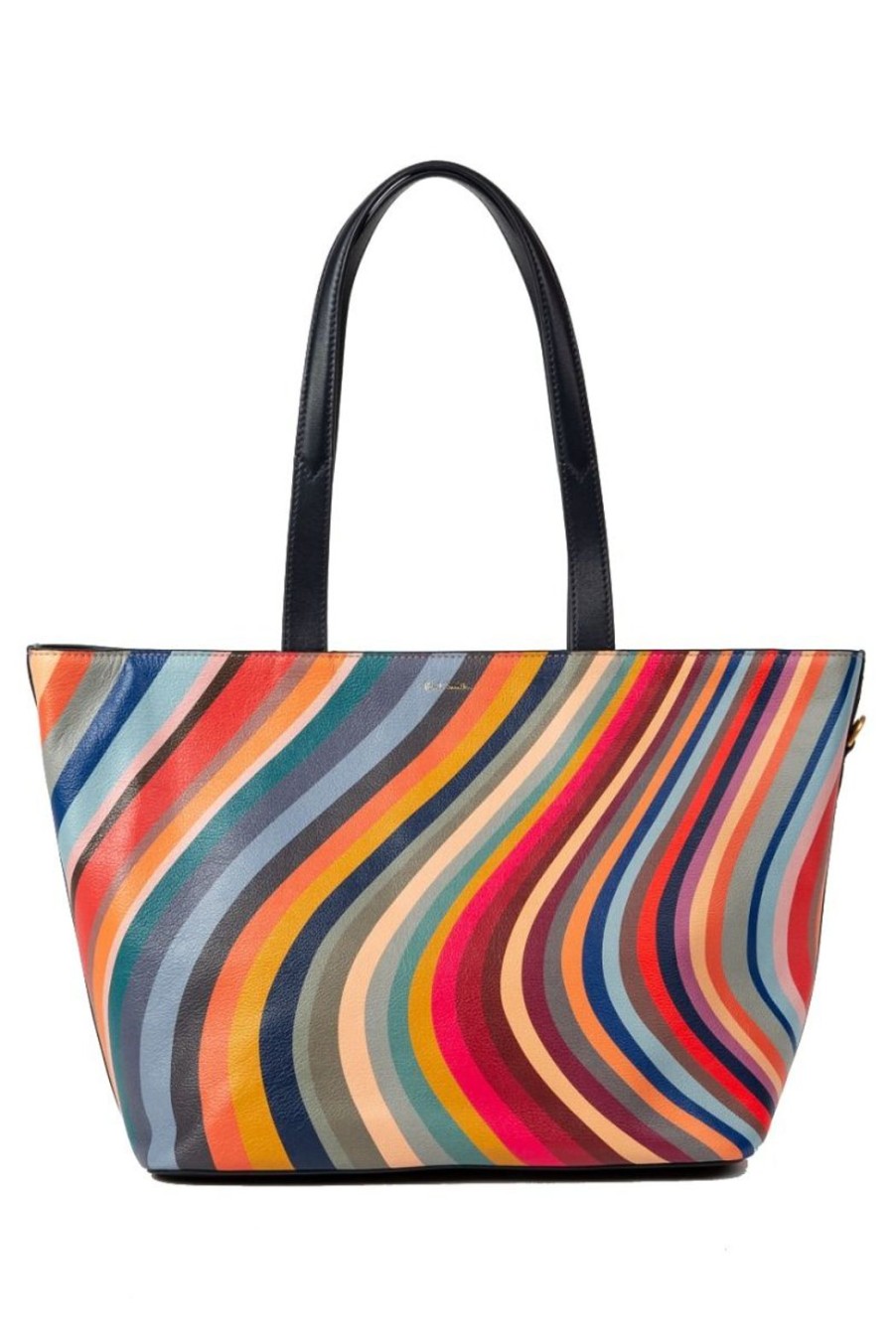 Lifestyle Paul Smith | Swirl Print Leather Tote Bag - Multicolour