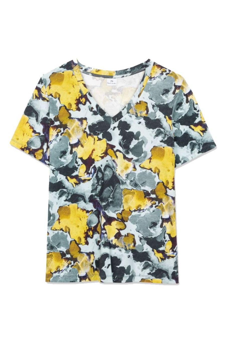 Clothing Paul Smith | Marble V-Neck T-Shirt - Blue