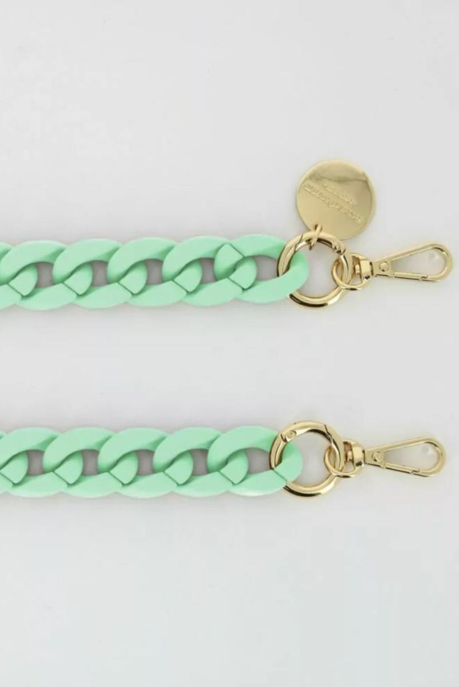 Accessories La Coque Française | Sarah Chain 120Cm Resin Gold Carabiners - Matte Pastel Green