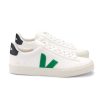 Shoes Veja | Campo Chrome Free Leather Trainers - White Black Emeraude