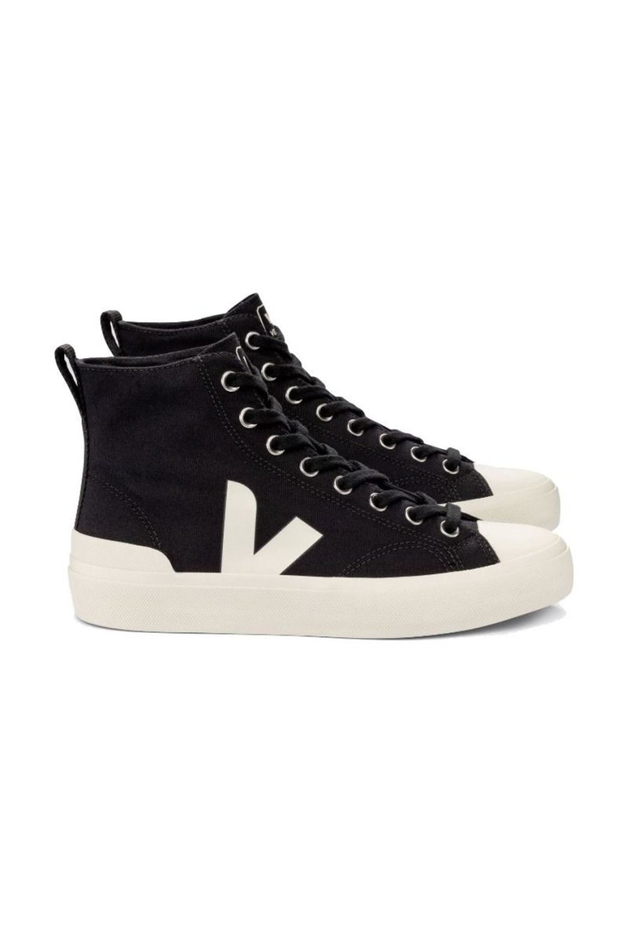 Shoes Veja | Wata Ii Canvas High Top Trainers - Black Pierre