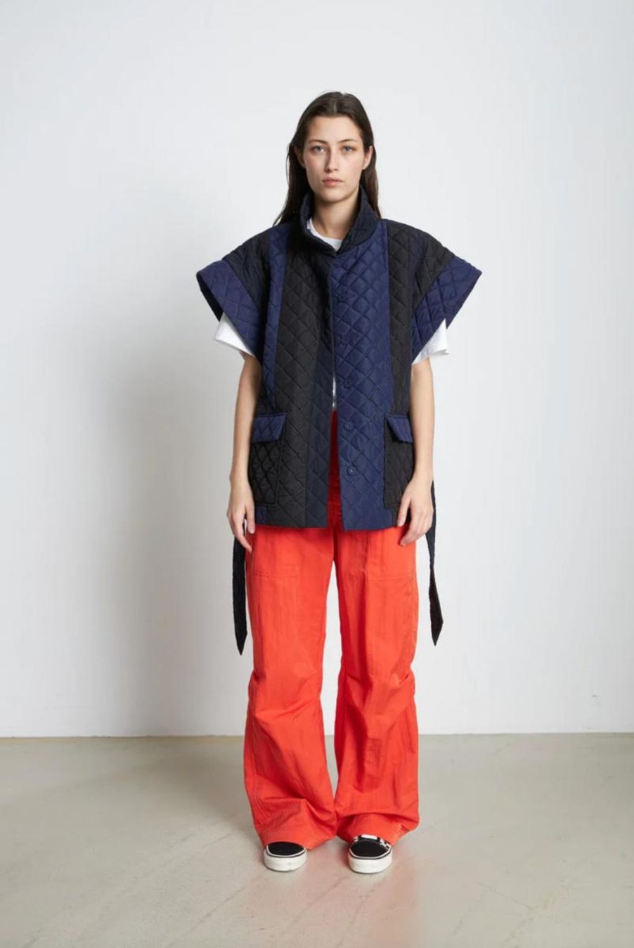 Clothing Stella Nova | Mattam Quilted Waistcoat - Dark Striped