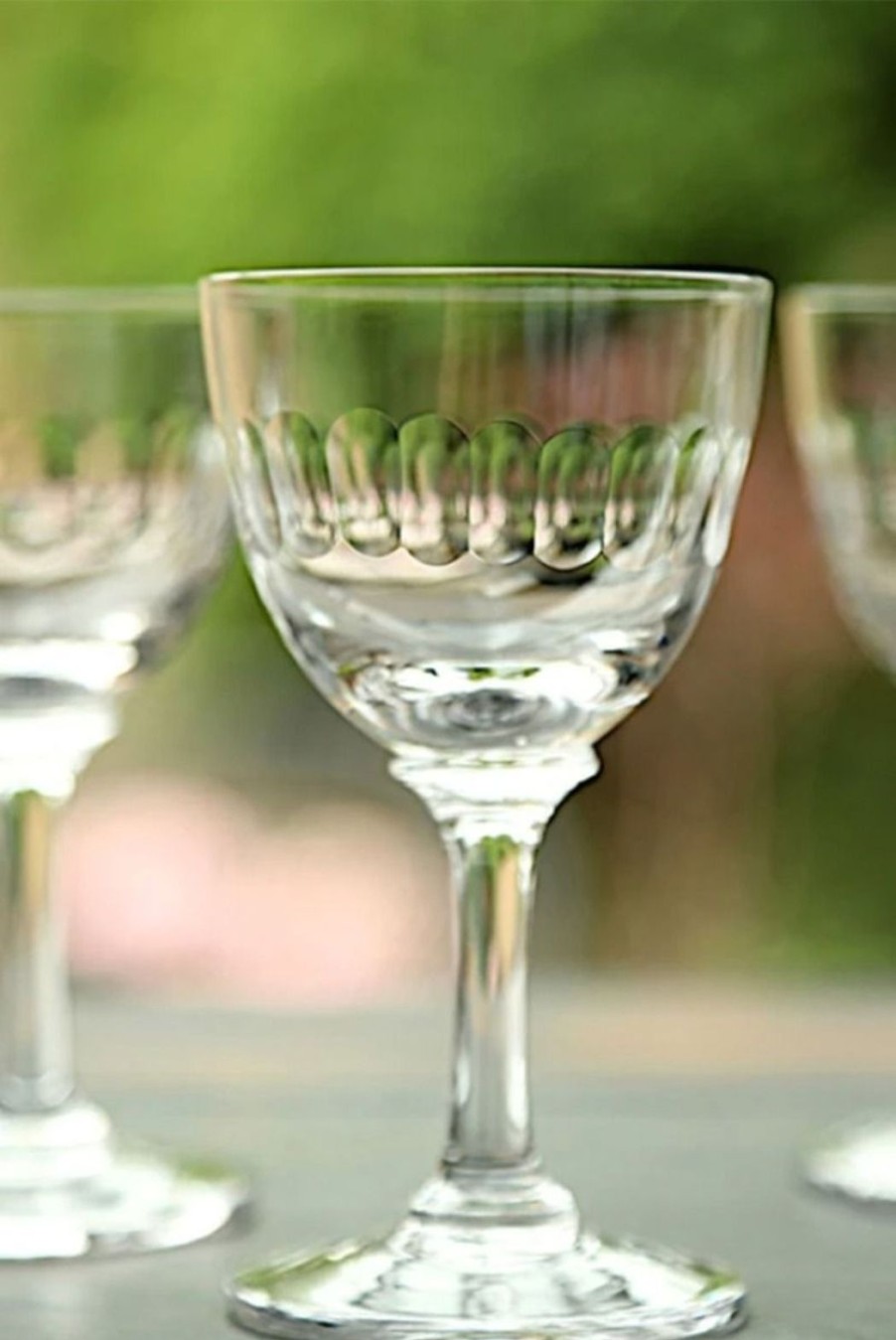 Lifestyle The Vintage List | A Set Of Six Crystal Liqueur Glasses - Lens Design