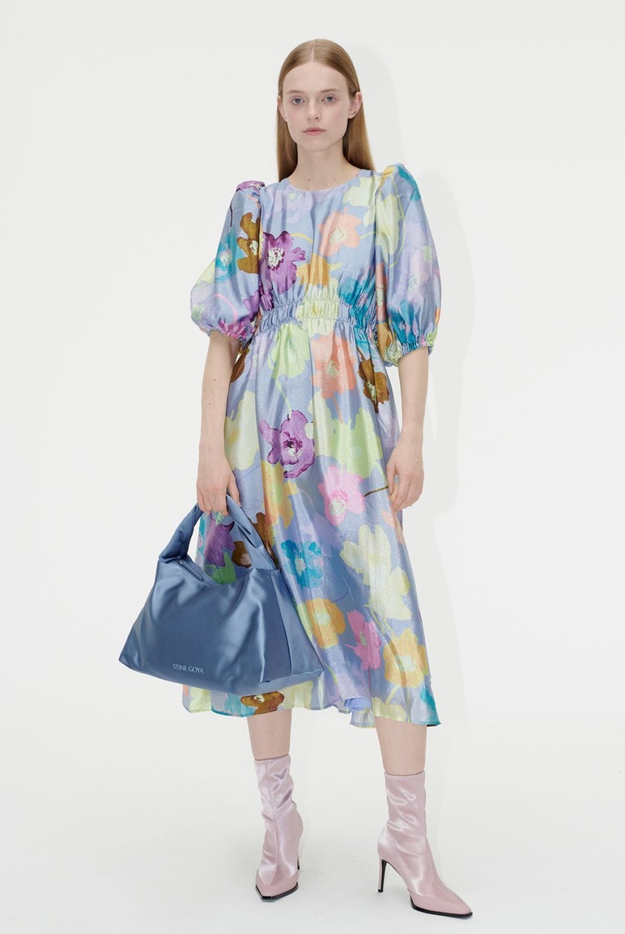 Clothing Stine Goya | Elizabeth Dress - Filigran Flower Blue