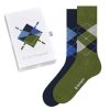 Accessories Burlington | Basic Gift Box Mens Socks - Green & Blue