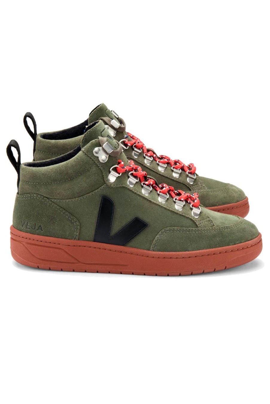 Shoes Veja | Roraima Suede High Top Trainers - Olive Black