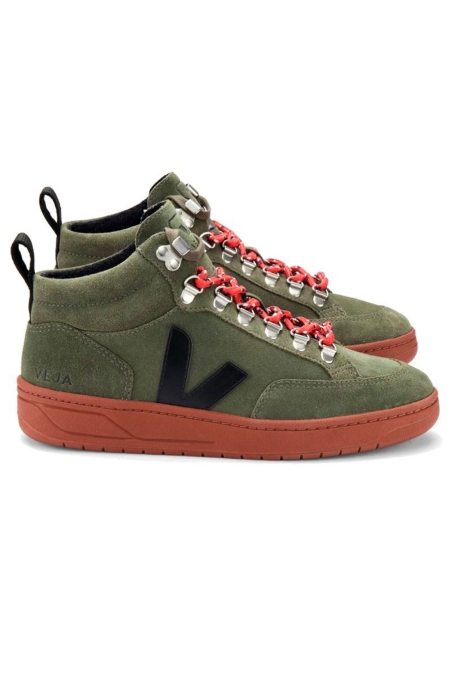 Shoes Veja | Roraima Suede High Top Trainers - Olive Black