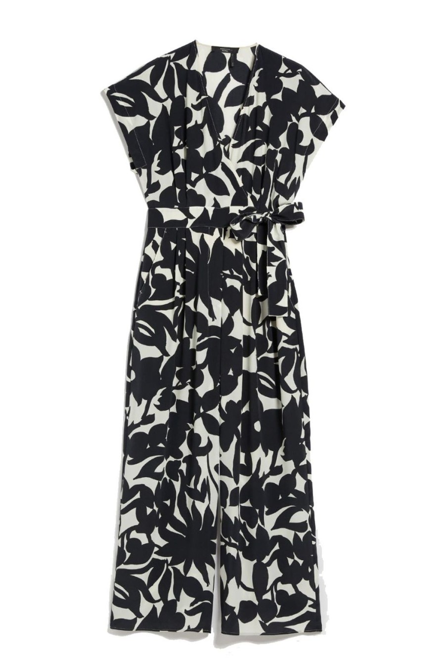 Clothing Weekend MaxMara | Dollaro Jumpsuit In Printed Silk - Black