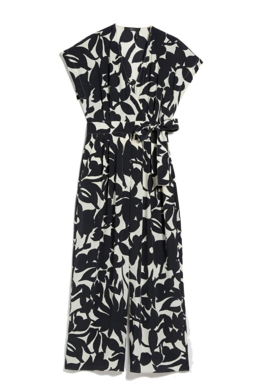 Clothing Weekend MaxMara | Dollaro Jumpsuit In Printed Silk - Black