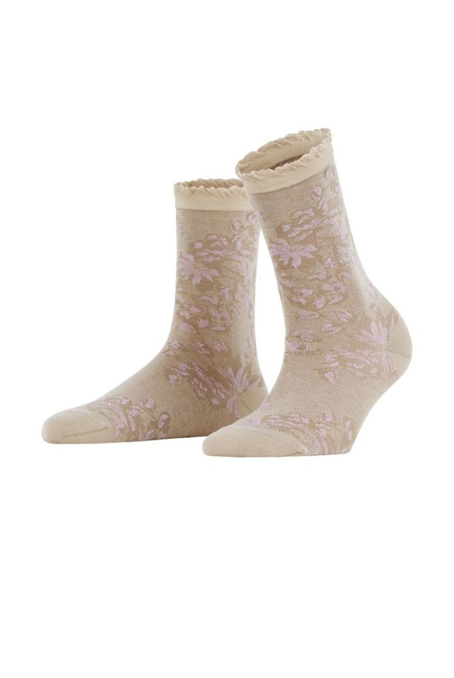 Accessories Falke | Gentle Socks With Ruched Cuffs - Cafe Latte