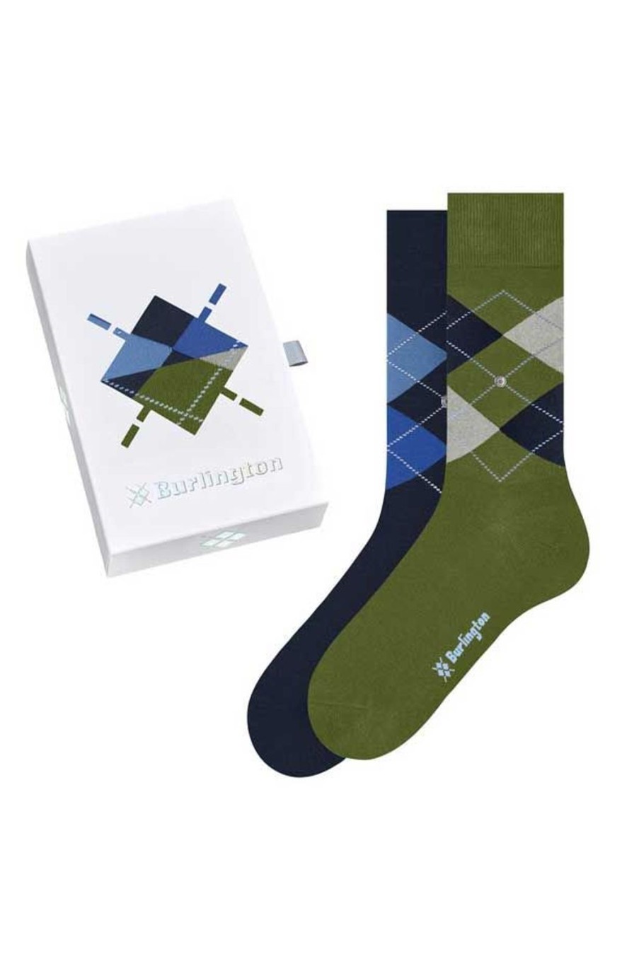 Lifestyle Burlington | Basic Gift Box Mens Socks - Green & Blue