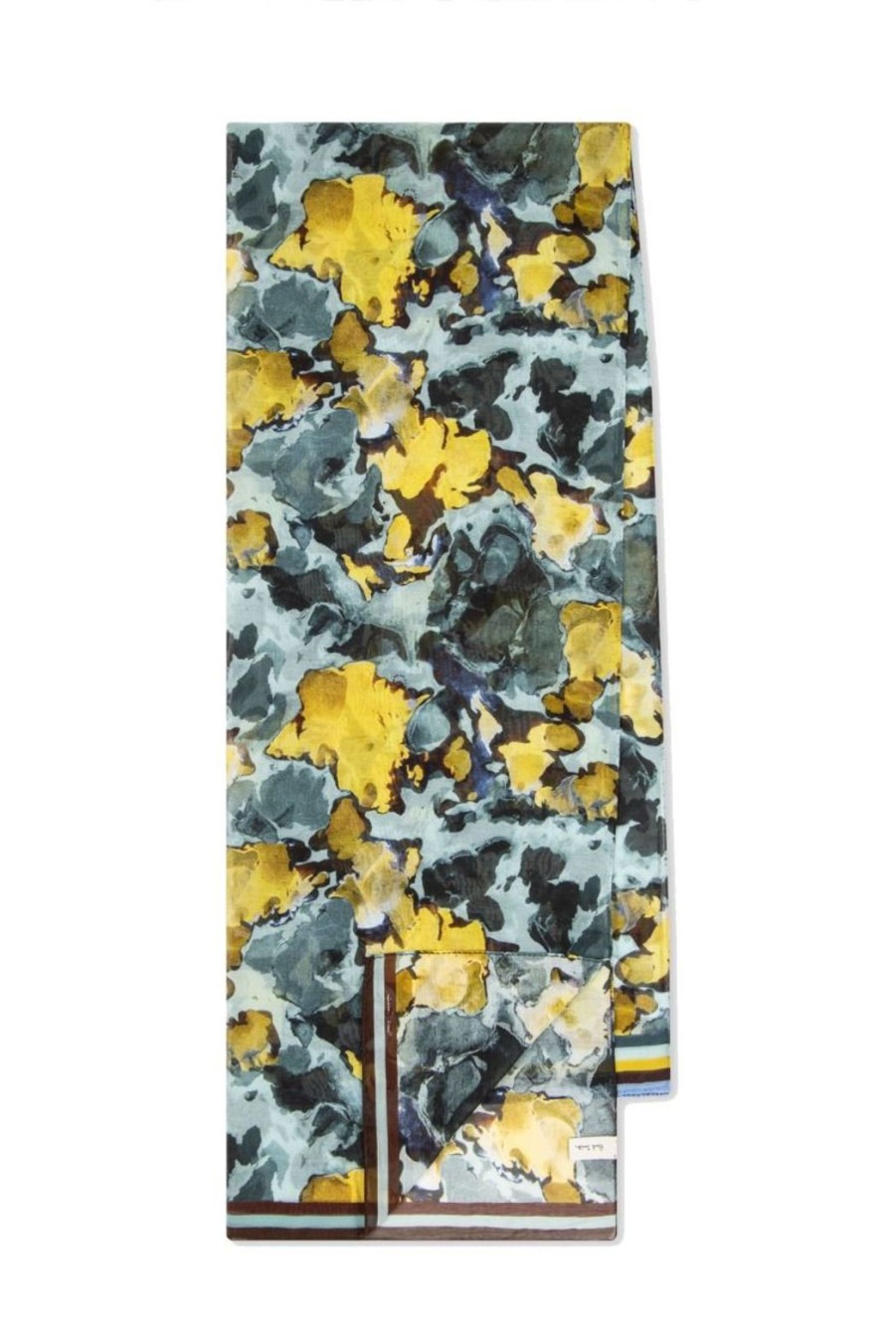 Accessories Paul Smith | Marble Silk Blend Scarf - Blue