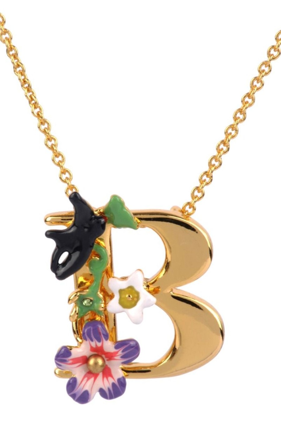 Accessories Les Néréides | Blossoming Alphabet Letter Necklace - B