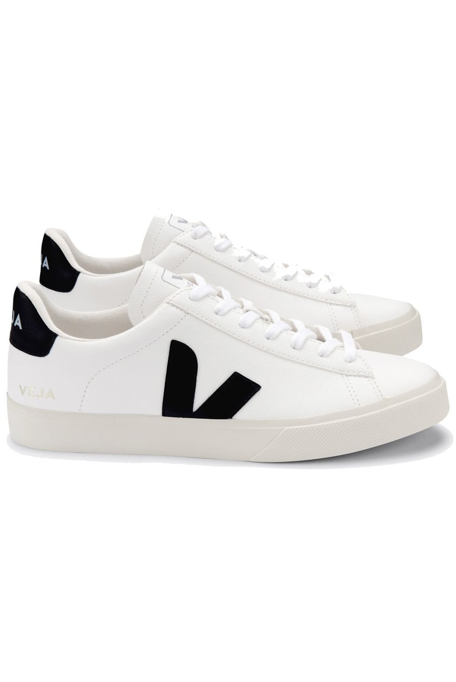 Shoes Veja | Campo Chrome Free Leather Trainers - White Black