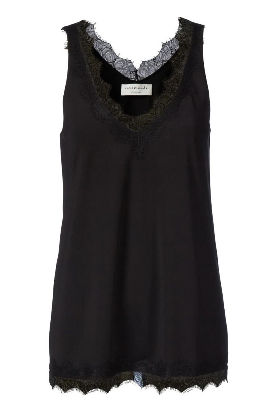 Clothing Rosemunde | Billie V-Neck Lace Top - Black