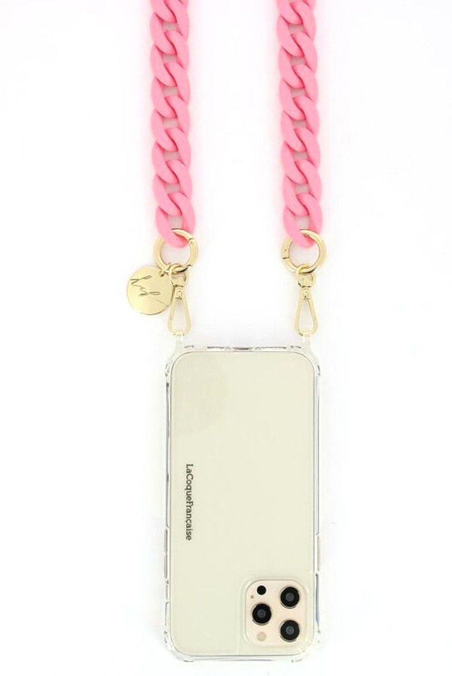 Lifestyle La Coque Française | Sarah Chain 120Cm Resin Gold Carabiners - Matte Pink