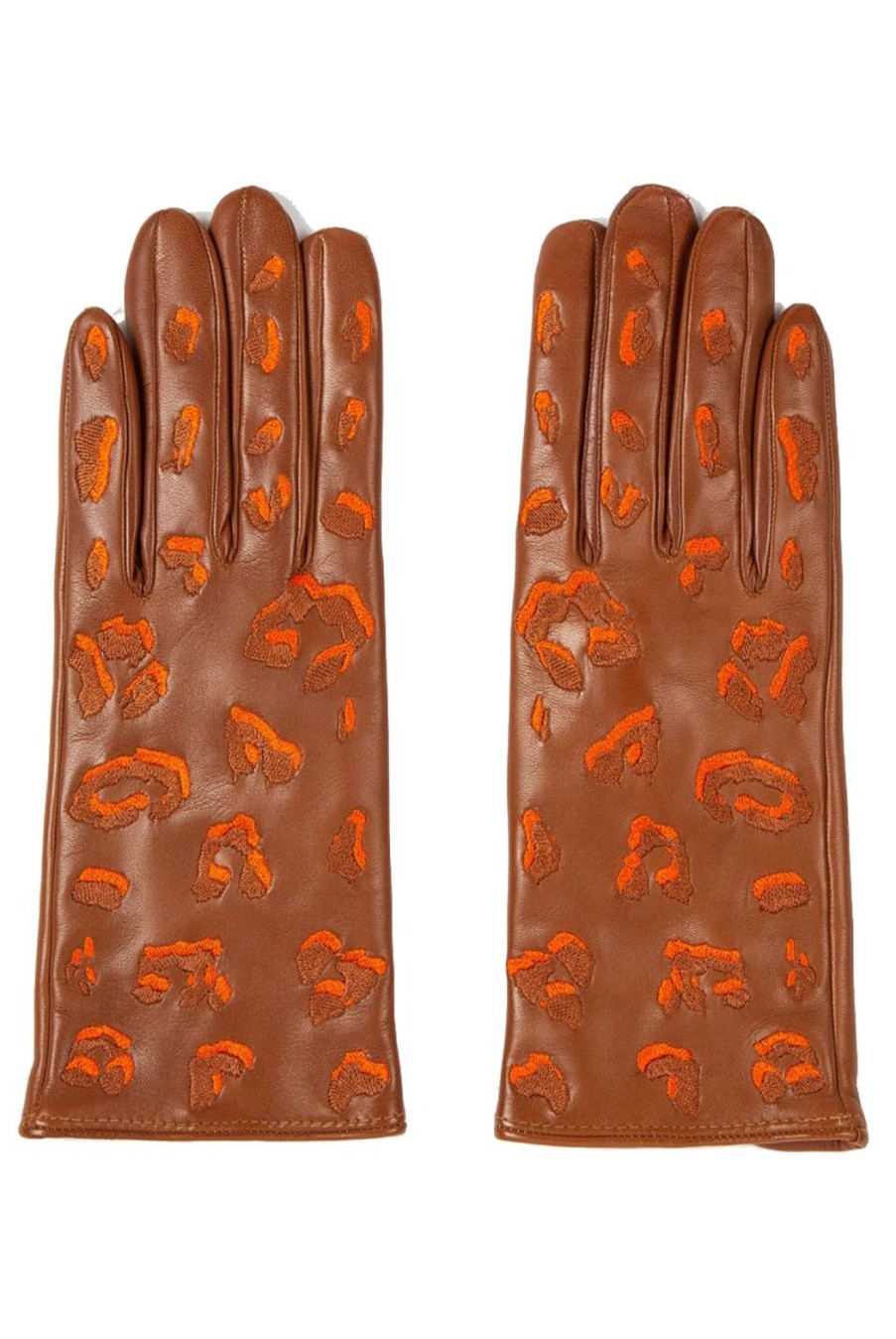 Accessories Paul Smith | Leather Gloves With Leopard Pattern Detailing - Camel