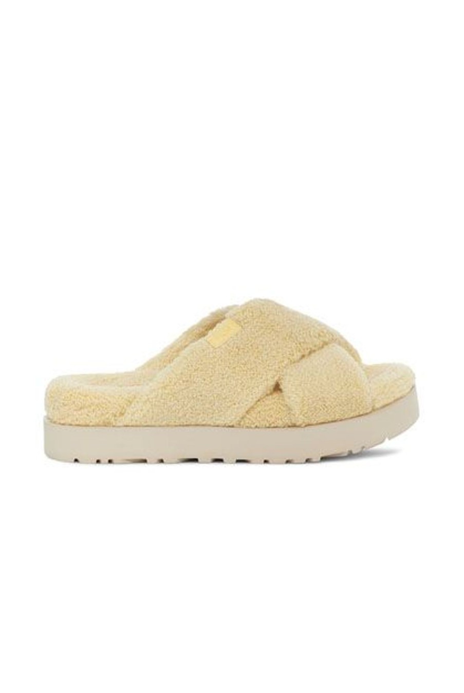 Shoes Ugg | Fuzz Sugar Terry Cross Slide - Banana Pudding