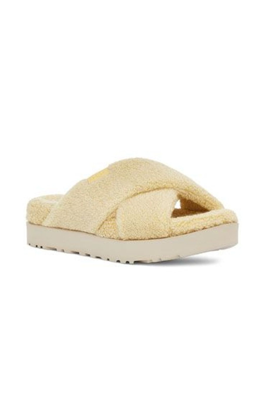 Shoes Ugg | Fuzz Sugar Terry Cross Slide - Banana Pudding