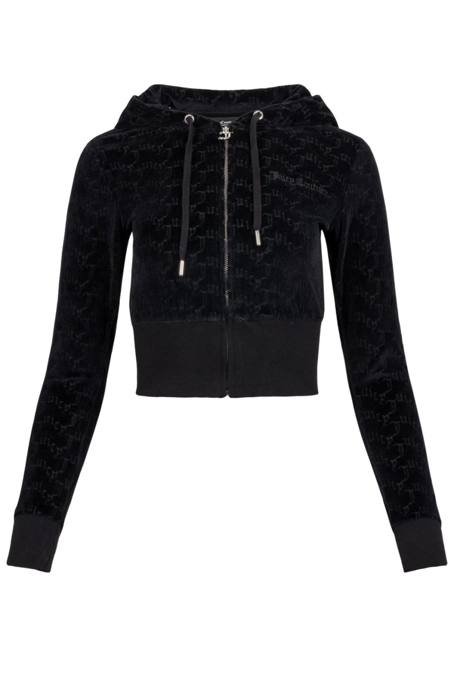 Clothing Juicy Couture | Marissa Classic Velour Hoodie - Black Monogram