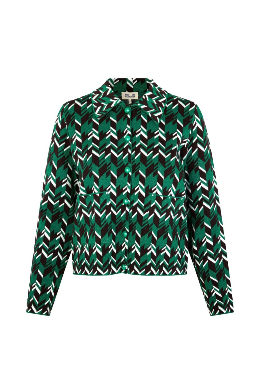 Clothing Baum Und Pferdgarten | Cassandra Cardigan - Green Geometric