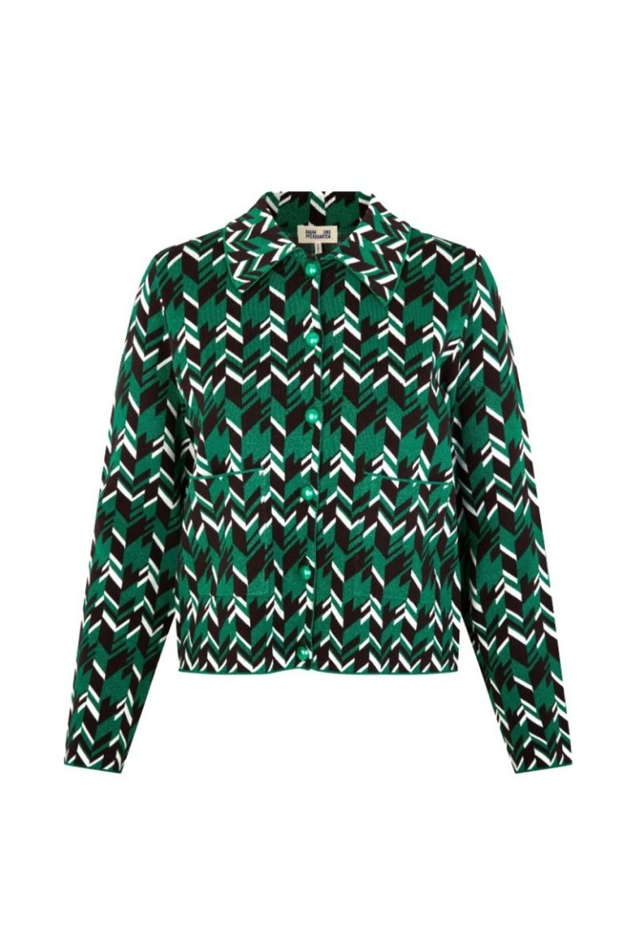 Clothing Baum Und Pferdgarten | Cassandra Cardigan - Green Geometric