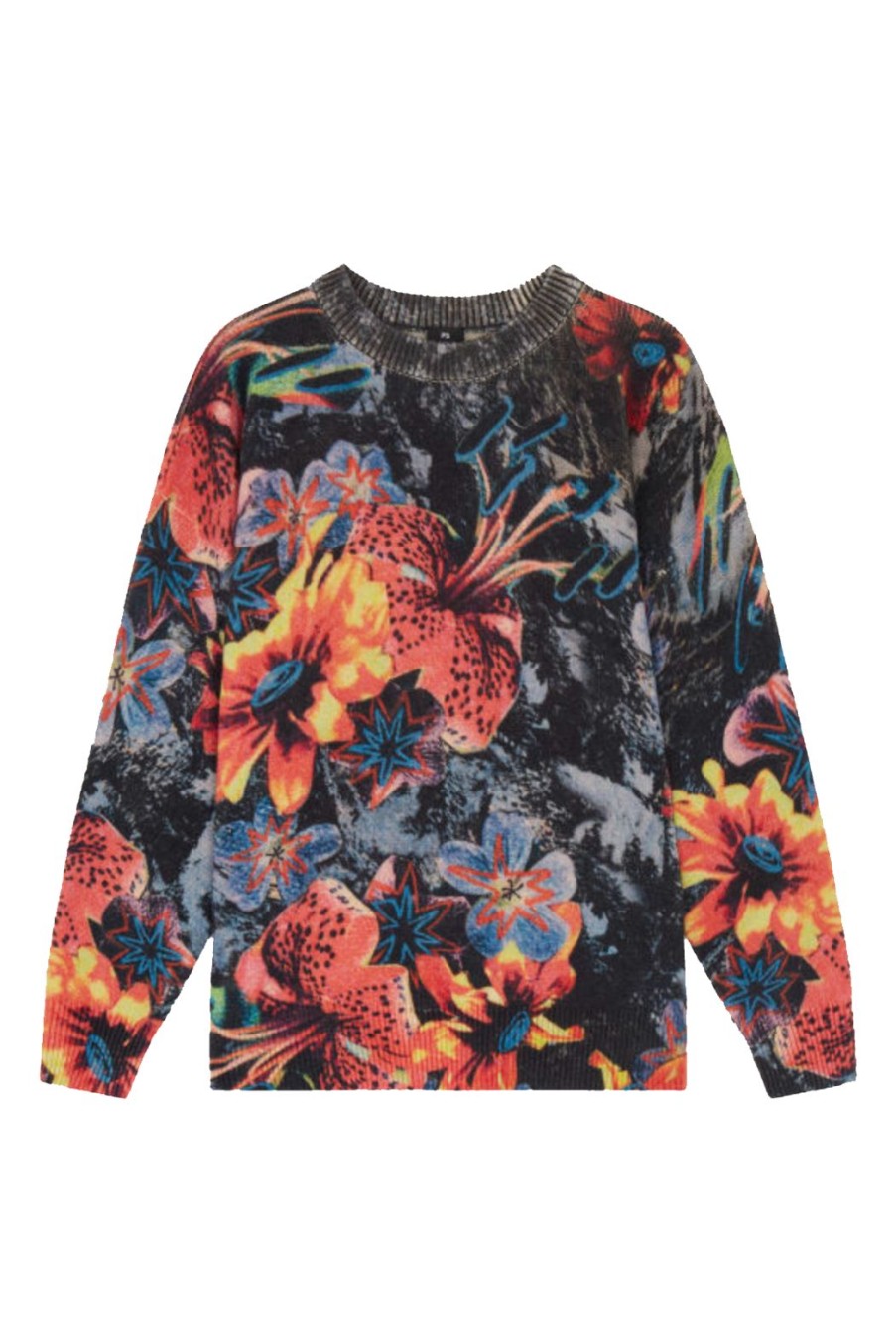 Clothing Paul Smith | Hawaiian Print Crew Neck Sweater - Black