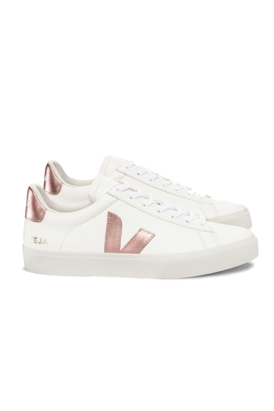 Shoes Veja | Campo Chrome Free Leather Trainers - White Nacre