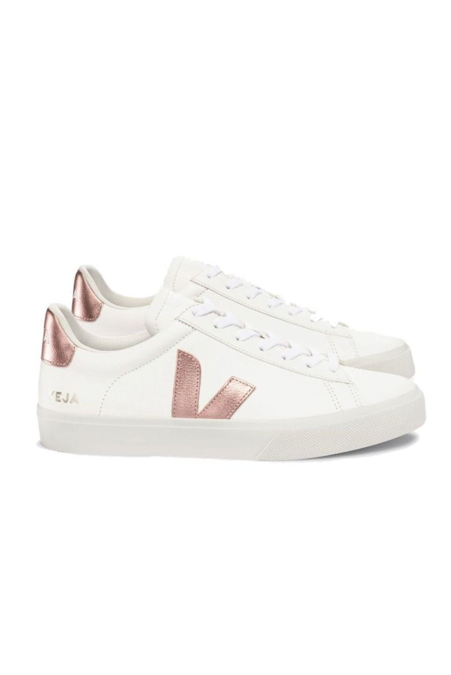 Shoes Veja | Campo Chrome Free Leather Trainers - White Nacre