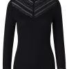 Clothing Rosemunde | Benita Long Sleeve Lace Silk Top - Black