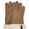 Accessories Ugg | Shorty Leather Trim Glove - Chestnut