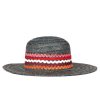 Accessories Paul Smith | Straw Embroidered Ric Rac Scallop Trim Floppy Hat - Blue