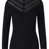 Party Wear Rosemunde | Benita Long Sleeve Lace Silk Top - Black