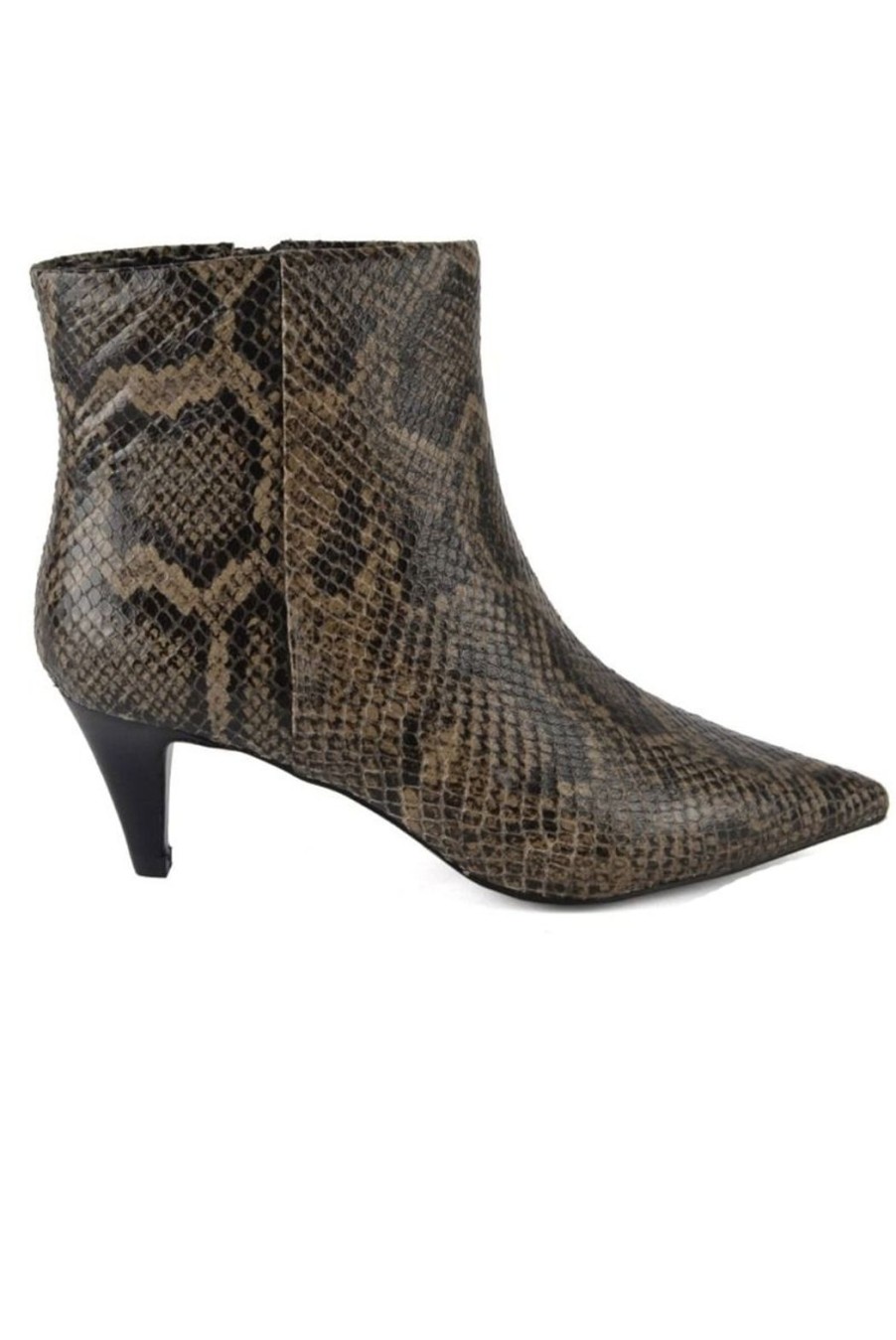 Shoes Ash | Cameron Python Print Boots - Taupe