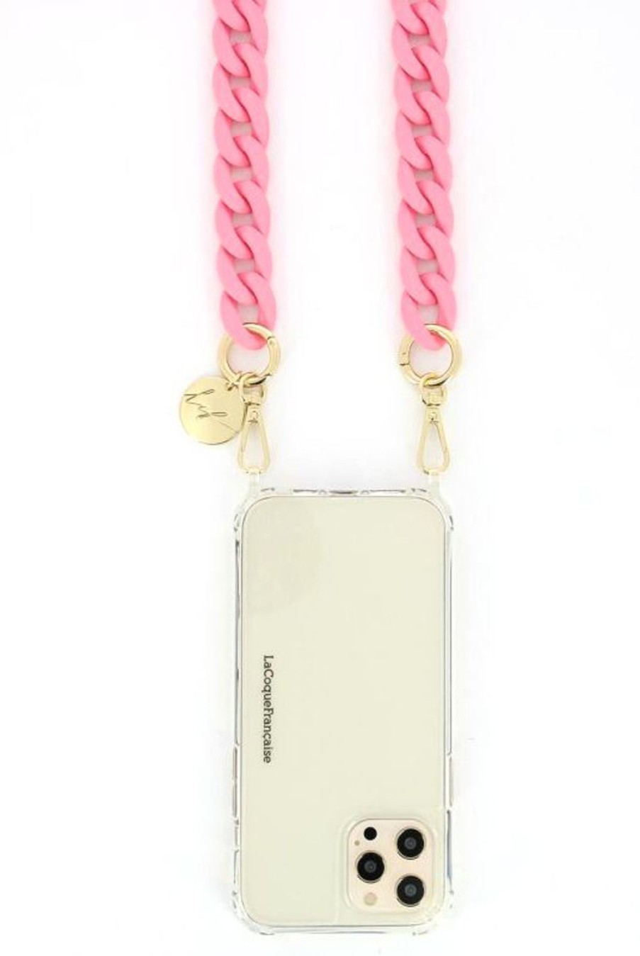 Accessories La Coque Française | Sarah Chain 120Cm Resin Gold Carabiners - Matte Pink